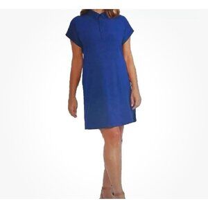 Hi-Tec Women's M Short Sleeve Active Comfort Dress Royal Blue Stretch Pockets